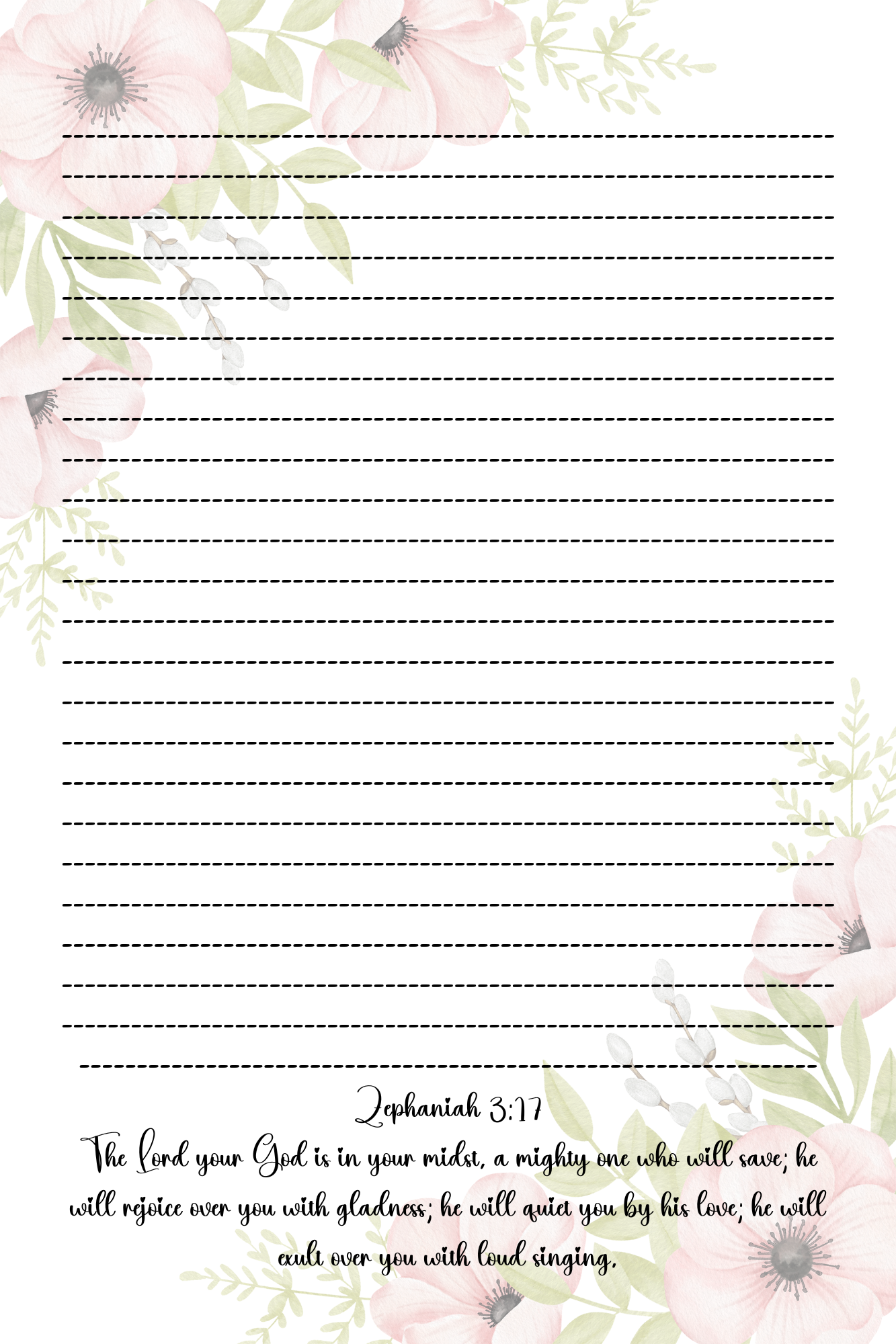 Notebook - Christian - Pink Anemone Flowers